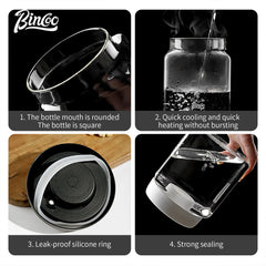 Bincoo 1200ml Glass Vacuum Sealed Coffee Canister