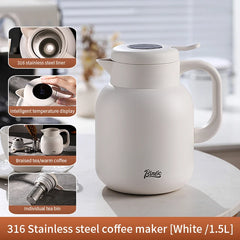 1000ml 316 Stainless Steel Thermal Coffee Pot with Temperature Display