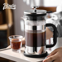 BINCOO 1000ml French Press Coffee Pot (Stainless Steel, Borosilicate Glass, Heat-Resistant)