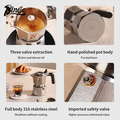 Bincoo Moka Pot Stovetop Espresso Maker with Latte Cups