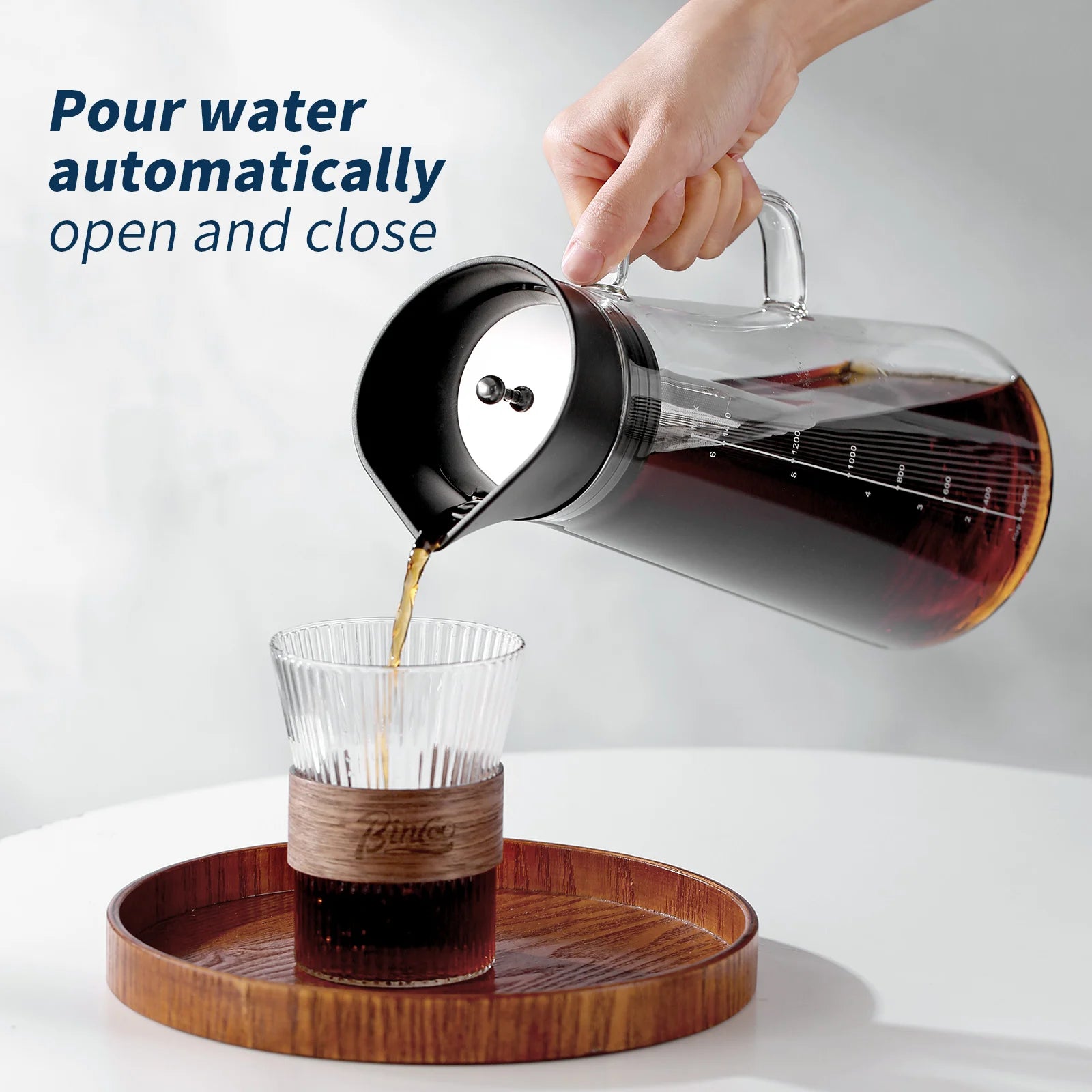 BINCOO Cold Brew Coffee Maker with Removable Stainless Steel Filter