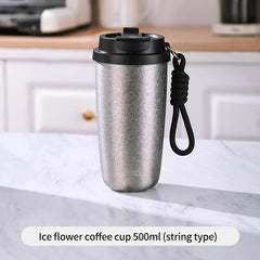 500ml Insulated Spill-Proof Coffee Mug with Lid, Portable Thermos