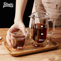 Bincoo 400ml Heat-Resistant Double Wall Glass Pour Over Coffee Pot