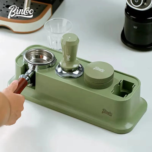 Bincoo 51/53/58mm Coffee Portafilter Rack and Tamper Station with Knock Box