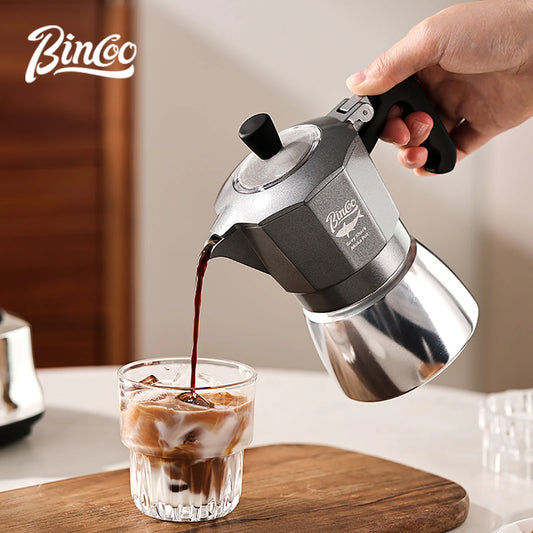 Bincoo 120ml Dual Valve Stovetop Moka Pot Espresso Maker