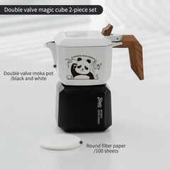 Bincoo Panda Mini Rubik’s Cube Double-Valve Moka Pot