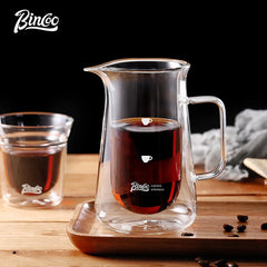 Bincoo 400ml Heat-Resistant Double Wall Glass Pour Over Coffee Pot