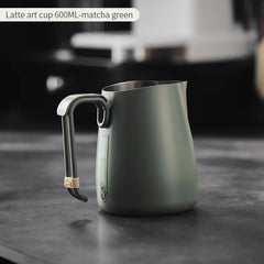 600ml Stainless Steel Coffee Milk Frothing Pitcher with Measurement Markings