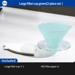 Bincoo Reusable V60 Coffee Filter Dripper V01/V02 with 50pcs Filter Paper