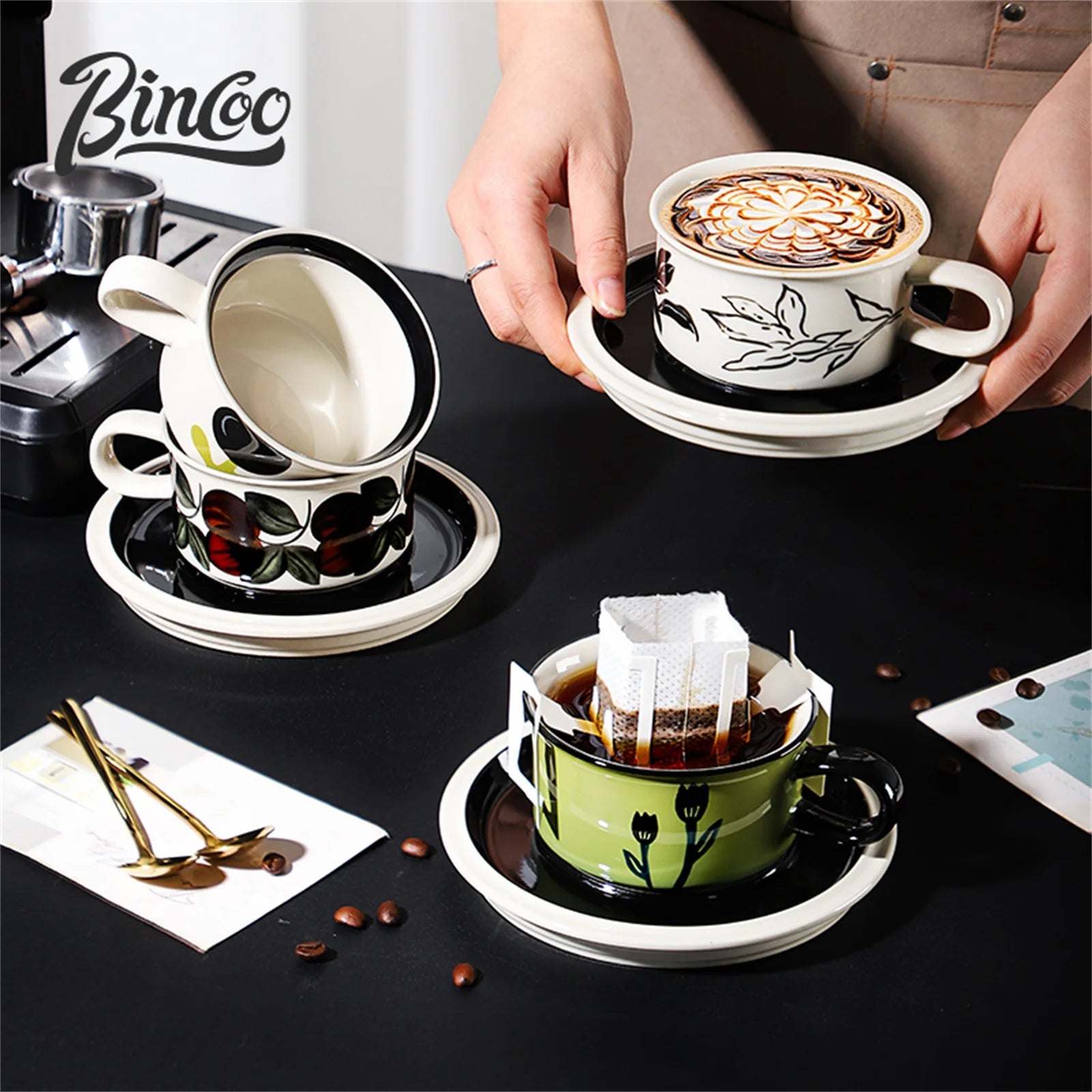 Style Hand-painted Ceramic Coffee Cup