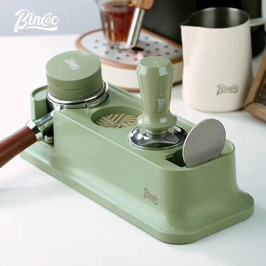 Bincoo 51/53/58mm Coffee Portafilter Rack and Tamper Station with Knock Box