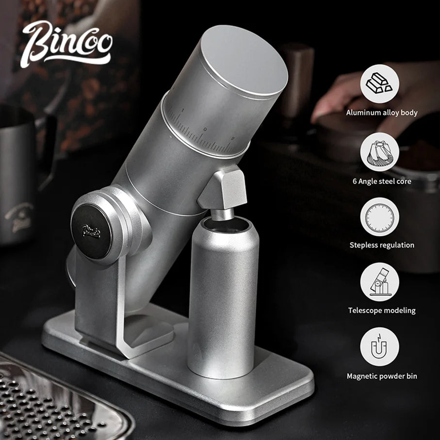 Electric Coffee Bean Grinder, Aluminum Alloy with Titanium Conical Burr