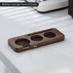 51/53/58mm Wooden Coffee Tamper Holder and Cloth Powder Base