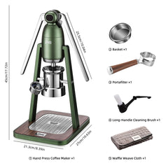 Double Pull Rod Manual Espresso Maker, Hand-Pressed Italian Extractor