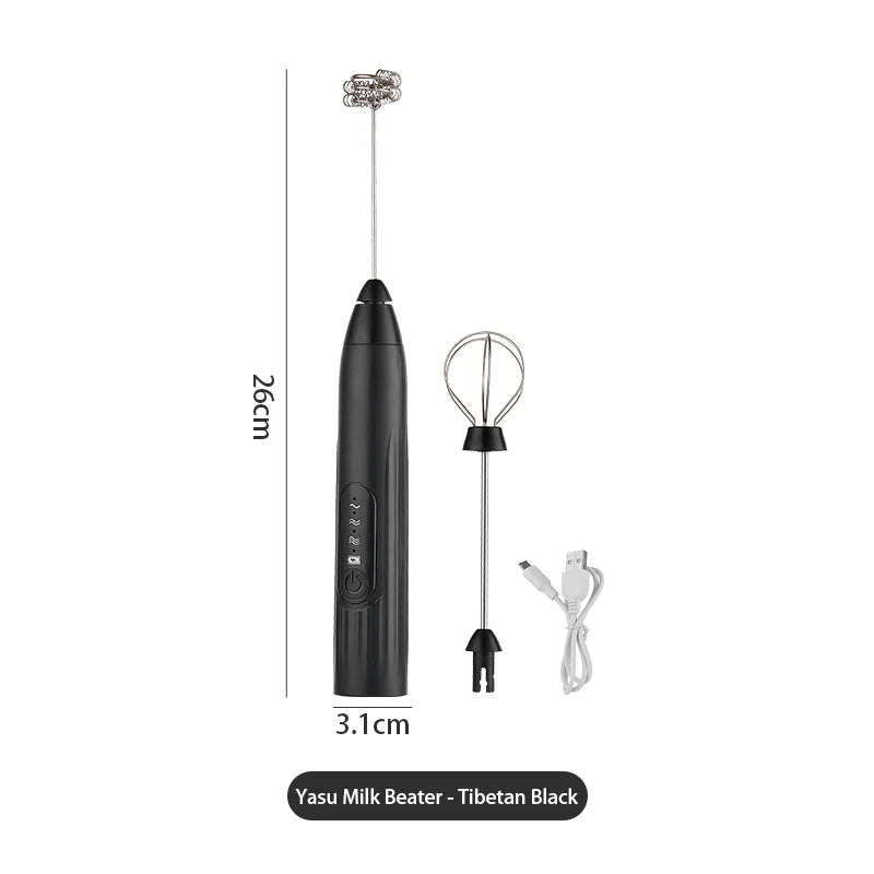 Handheld Stainless Steel Electric Milk Frother and Coffee Whisk