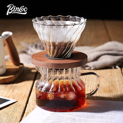 Bincoo 500ml Pour Over Coffee Maker Set (Glass Carafe, Glass Filter, Home/Office)