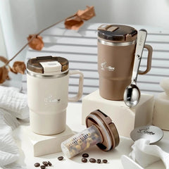 Bincoo Wood Grain SS Ceramic Thermos Tumbler