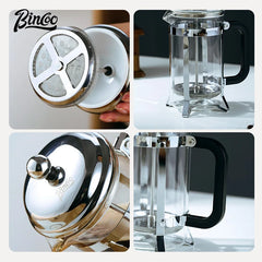 Borosilicate Glass French Press Coffee Pot with Filter (Multifunctional, Tea/Milk)