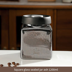 Bincoo 1200ml Glass Vacuum Sealed Coffee Canister