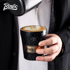 BINCOO 280/500ml Ceramic Double-Layer Coffee Thermos, Leak-Proof Travel Mug