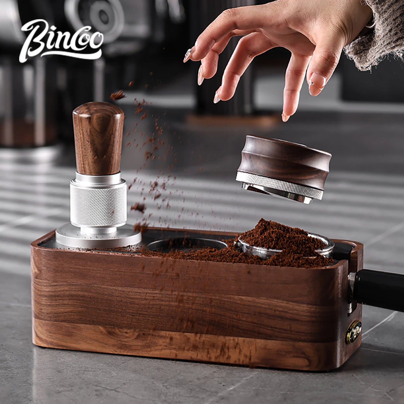 51/58mm 30lb Coffee Tamper & Distributor with Tamping Base