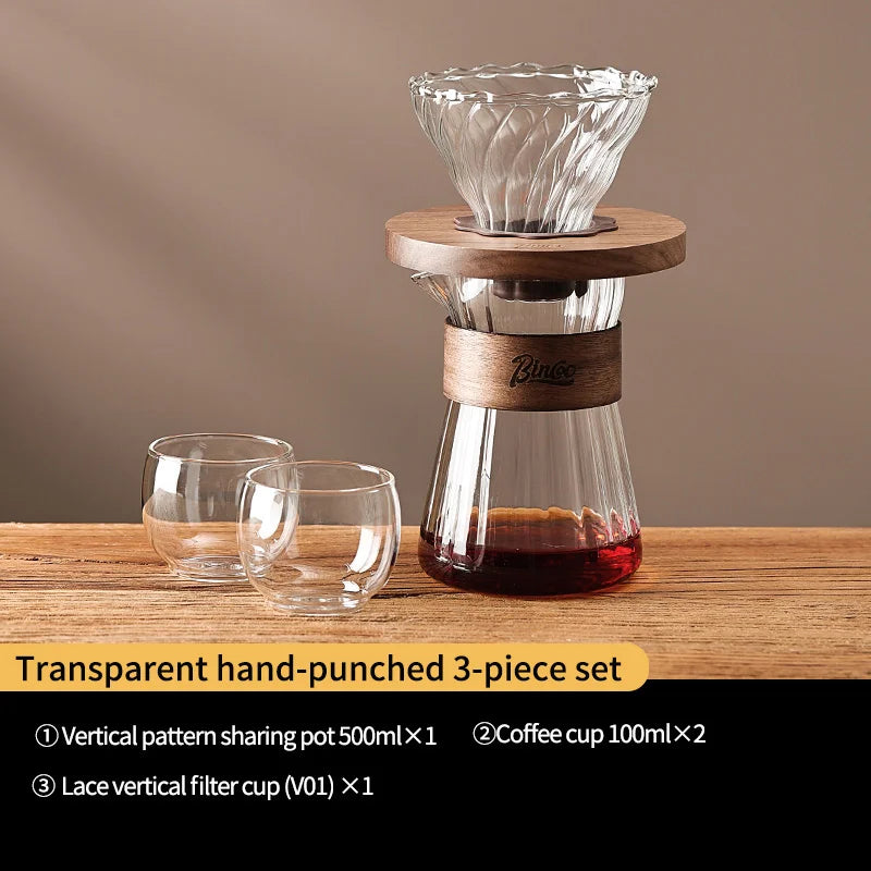 500ml Glass Pour Over Coffee Maker Set with Carafe and Filter