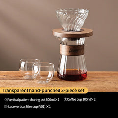 Bincoo Glass Pour Over Coffee Maker Set with Filter, 500ml