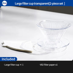 Bincoo Reusable V60 Coffee Filter Dripper V01/V02 with 50pcs Filter Paper