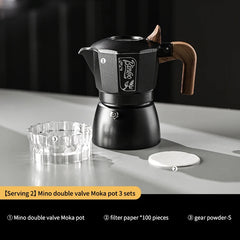 incoo Dual-Valve Moka Pot Espresso Maker Set