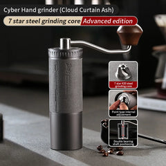 Portable Manual Coffee Grinder with 420 CNC Steel Burr and Double Bearing