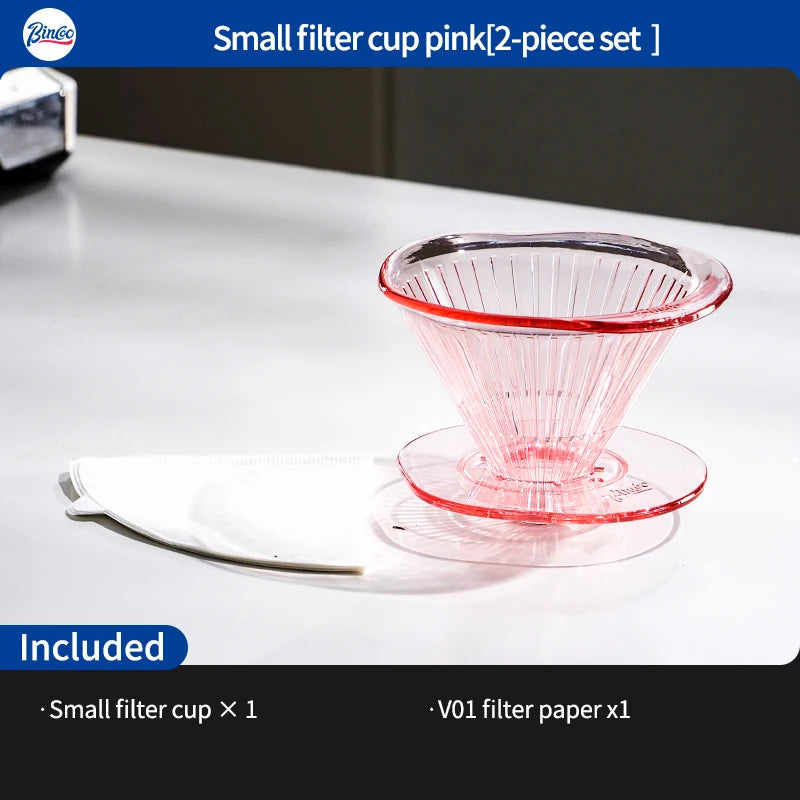 Bincoo Reusable V60 Coffee Filter Dripper V01/V02 with 50pcs Filter Paper