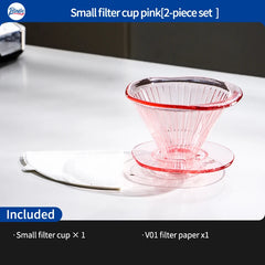 Bincoo Reusable V60 Coffee Filter Dripper V01/V02 with 50pcs Filter Paper