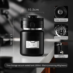 Bincoo Vacuum-Sealed Stainless Steel Coffee Storage Canister 1000ml