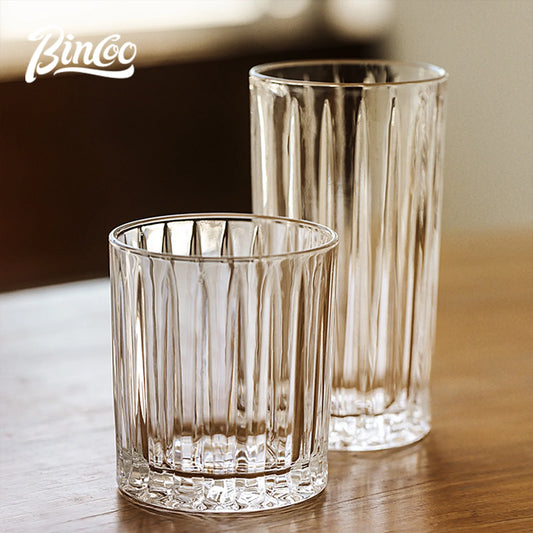 Transparent Striped Glass Cup