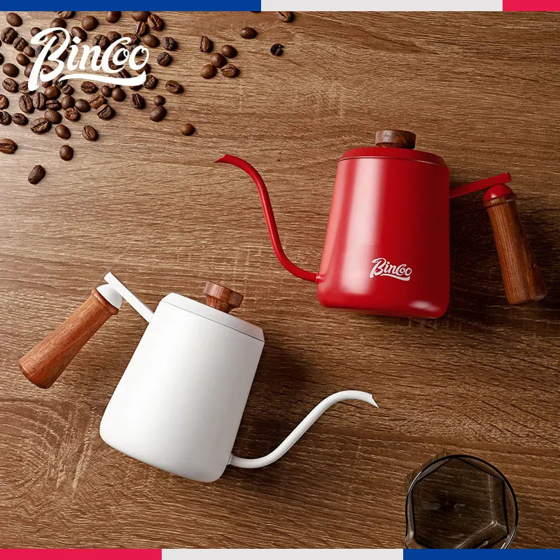 350ml Hand-Brewed Coffee Pot (304 Stainless Steel, Gooseneck, Solid Wood Handle, Milk Foam, Kitchen/Cafe)
