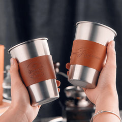 Tasse en acier inoxydable, tasse à café portable, tasse de voyage de camping, tasse à café en métal, tasse à eau, tasse à thé au lait, gobelet, tasse à eau
