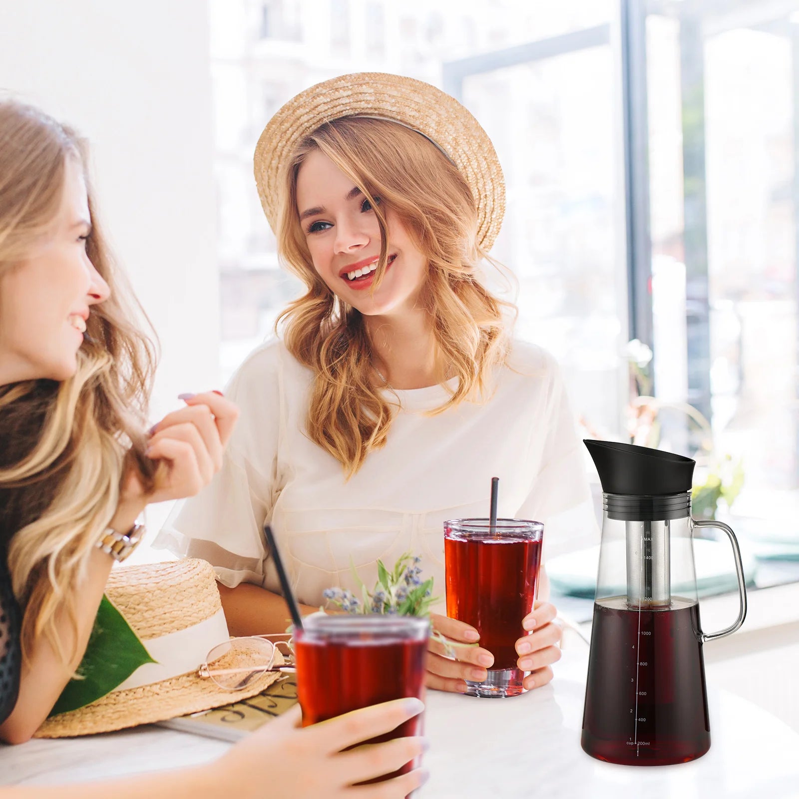 BINCOO Cold Brew Coffee Maker with Removable Stainless Steel Filter
