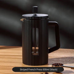 Bincoo 600ml French Press Coffee Maker (High Borosilicate Glass, Milk Frother, Barista Tool)
