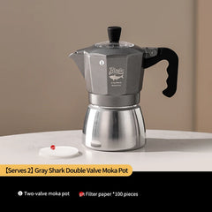 Bincoo 120ml Dual Valve Stovetop Moka Pot Espresso Maker