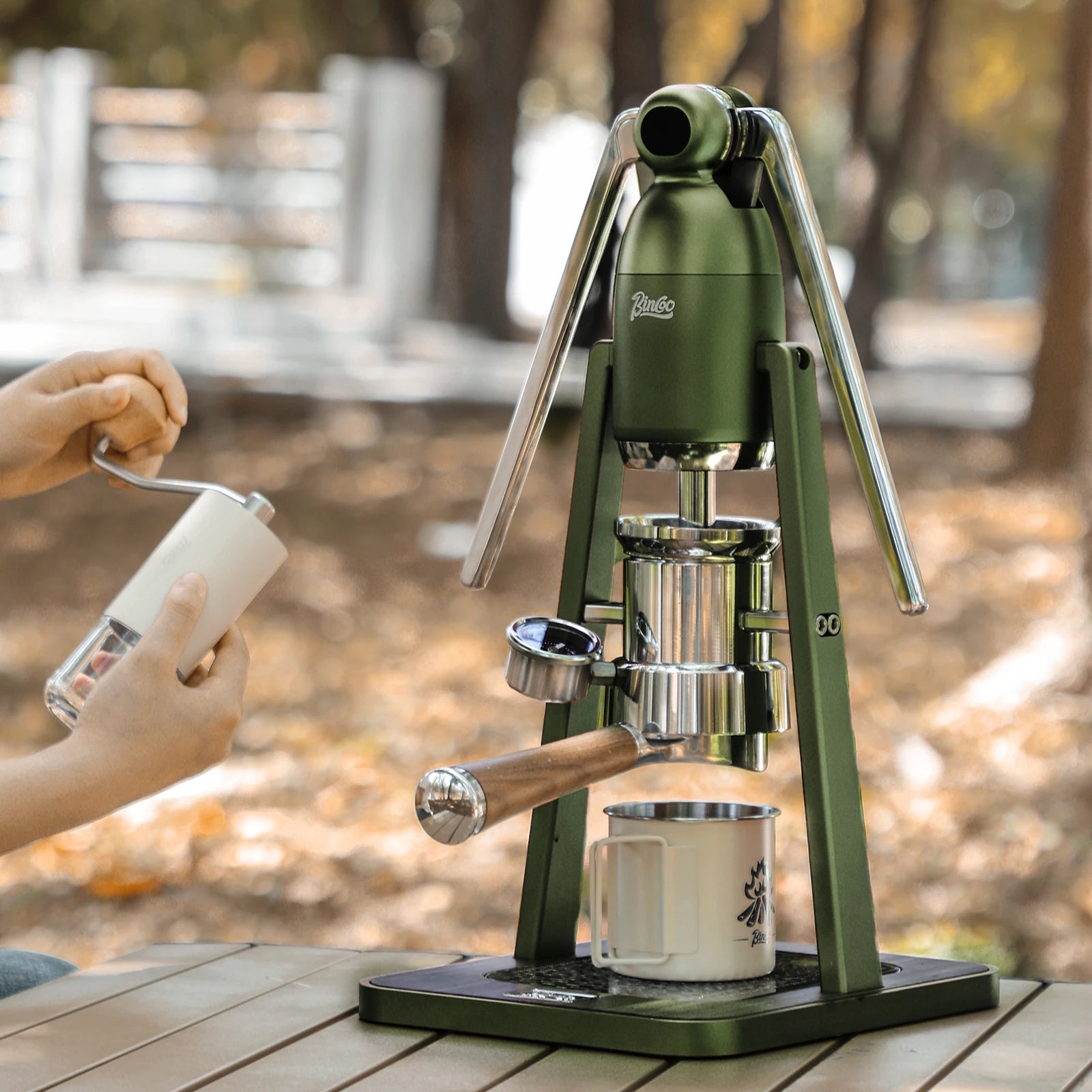 Double Pull Rod Manual Espresso Maker, Hand-Pressed Italian Extractor