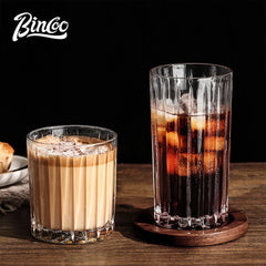Transparent Striped Glass Cup