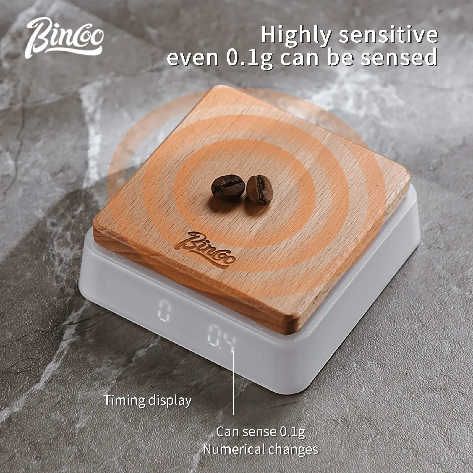 LED Digital Coffee Scale with Timer (2kg/0.1g, Oz/ml/g)