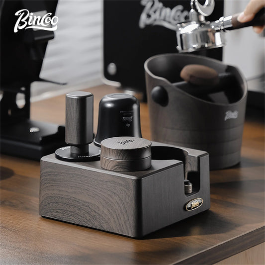 Bincoo 51/58mm Italian Coffee Tamper Station with Storage Board, Bar Mat, and Powder Distributor