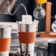 Tasse en acier inoxydable, tasse à café portable, tasse de voyage de camping, tasse à café en métal, tasse à eau, tasse à thé au lait, gobelet, tasse à eau
