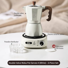 Bincoo Double-Valve Mocha Pot Electric Stove Set