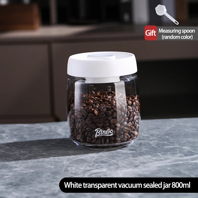 Bincoo Glass Vacuum Sealed Coffee Storage Jar