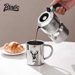 3-Valve 316 SS Moka Pot for Concentrated Latte Extraction