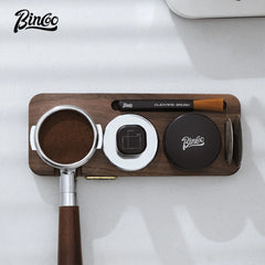 51/53/58mm Wooden Coffee Tamper Holder and Cloth Powder Base