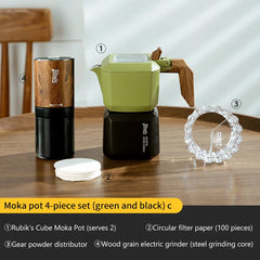 Portable Electric Coffee Bean Grinder with Steel Burrs, Wood Grain Finish