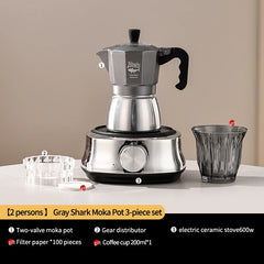 Bincoo 120ml Dual Valve Stovetop Moka Pot Espresso Maker